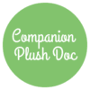 Green circle, Companion Plush Doc logo.